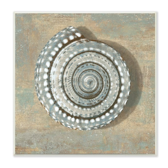 Stupell Industries Nautical Spiral Shell Vintage Coastal Muted Neutral, 12" x 12"